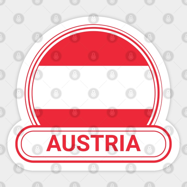 Austria Country Badge - Austria Flag Sticker by Yesteeyear